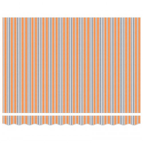 Markise Stribet Flerfarvet 3 x 2,5 m Polyester og metal