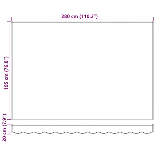 Markise Stribet Flerfarvet 3 x 2,5 m Polyester og metal