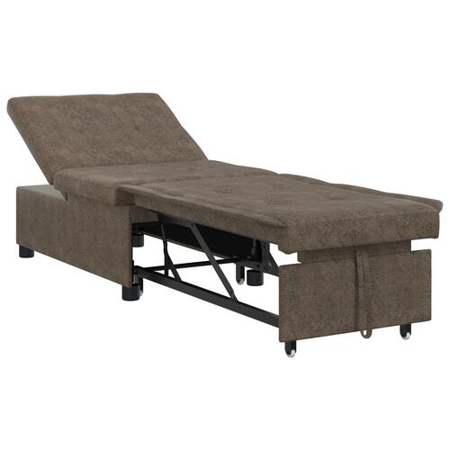 Sovesofa 3-i-1 udtræksdesign hærgrøn faux suede læder