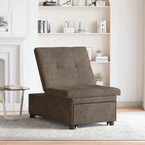 Sovesofa 3-i-1 udtræksdesign hærgrøn faux suede læder