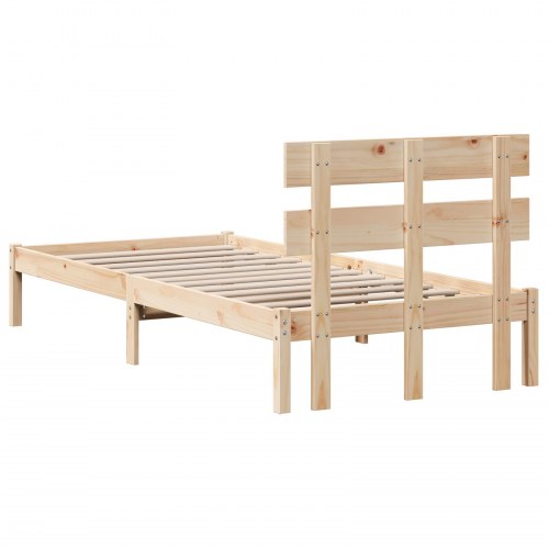 Sengestel med hovedgærde - brun 75 x 190 cm
