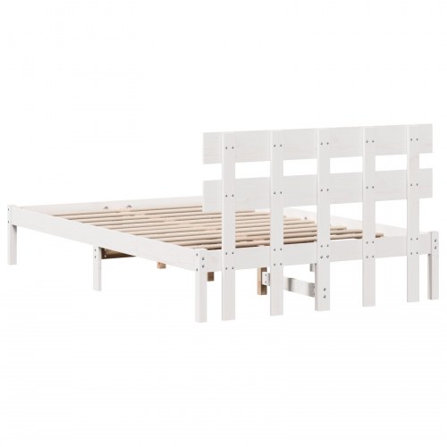 Sengestel med hovedgærde 140 x 190 cm - hvid