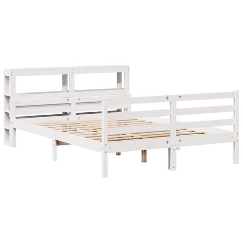 Sengeramme med sengegavl 160x200 cm massivt fyrretræ