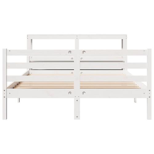 Sengeramme med sengegavl 160x200 cm massivt fyrretræ