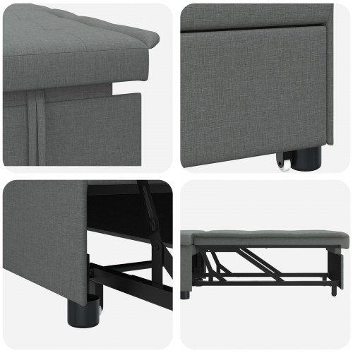 Sovesofa Mørkegrå 194 x 67 x 37 cm Stof