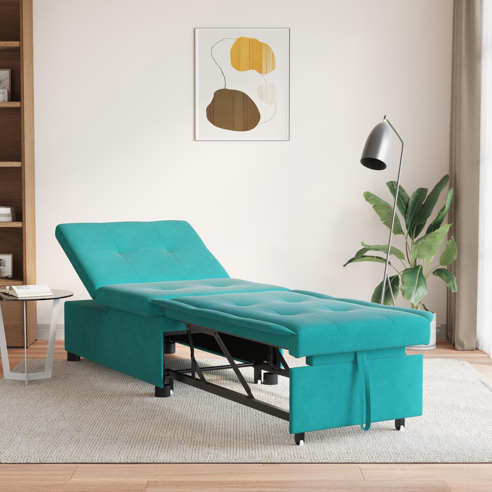 Sovesofa 3-i-1 Utræk Design Turkis Velour
