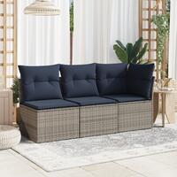 Have Sofagruppe med Puder Grå Poly Rattan
