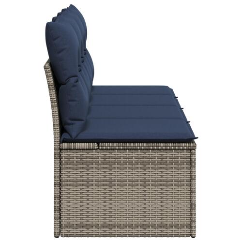 Have Sofa med Puder 4-sæders Grå Poly Rattan