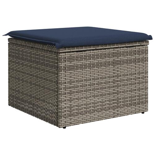 Havebænk med pude Grå 55x55x37 cm Polyrattan