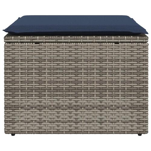 Havestol med pude Grå 55x55x37 cm Poly Rattan