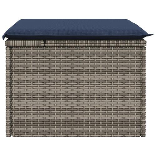 Havestol med pude Grå 55x55x37 cm Poly Rattan