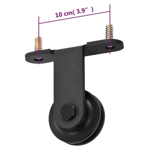Skinnesæt til skydedør SKIEN 183 cm stål sort (OUTLET A+)