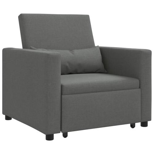 3-i-1 enkel sovesofa mørkegrå stof