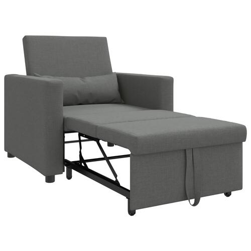 3-i-1 enkel sovesofa mørkegrå stof