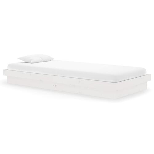 Sengeramme 90x200 cm massivt træ hvid
