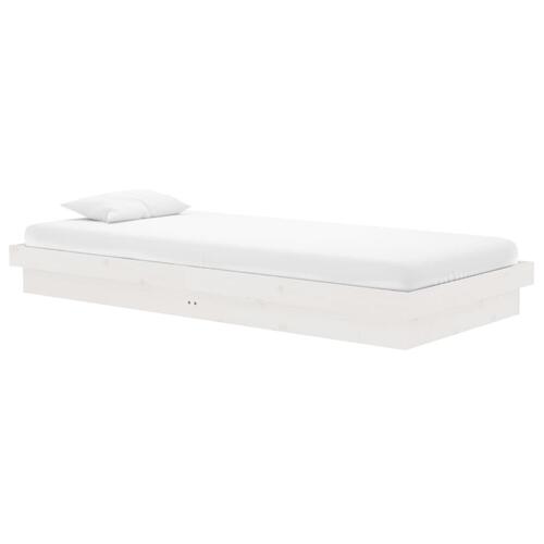 Sengeramme 90x200 cm massivt træ hvid