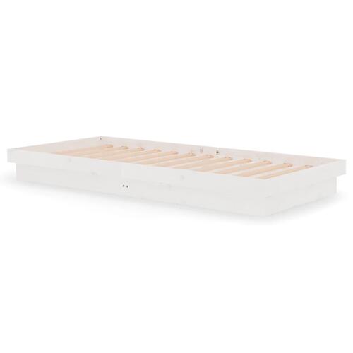 Sengeramme 90x200 cm massivt træ hvid