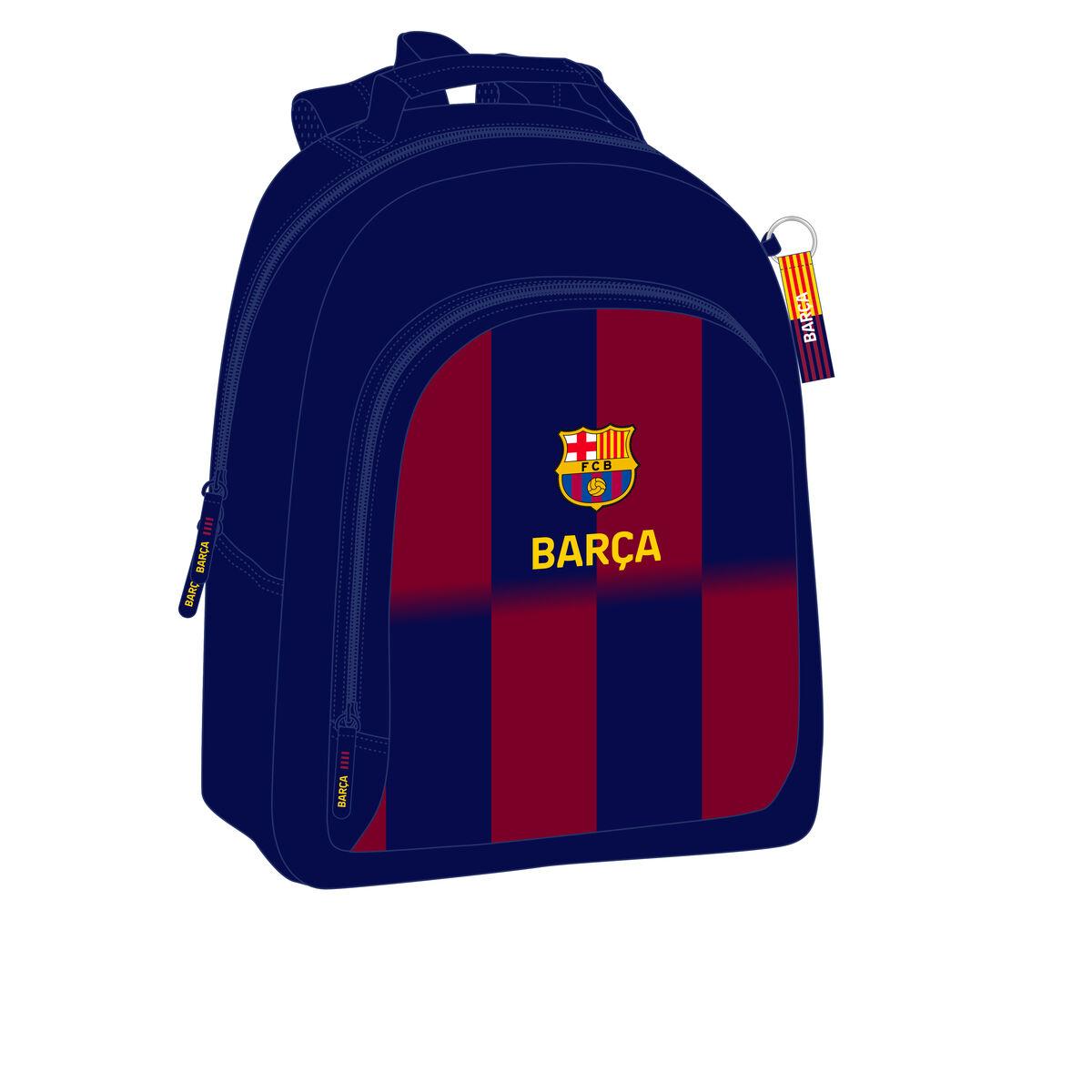 Skoletaske F.C. Barcelona - blå/rødbrun, 32 × 42 × 15 cm