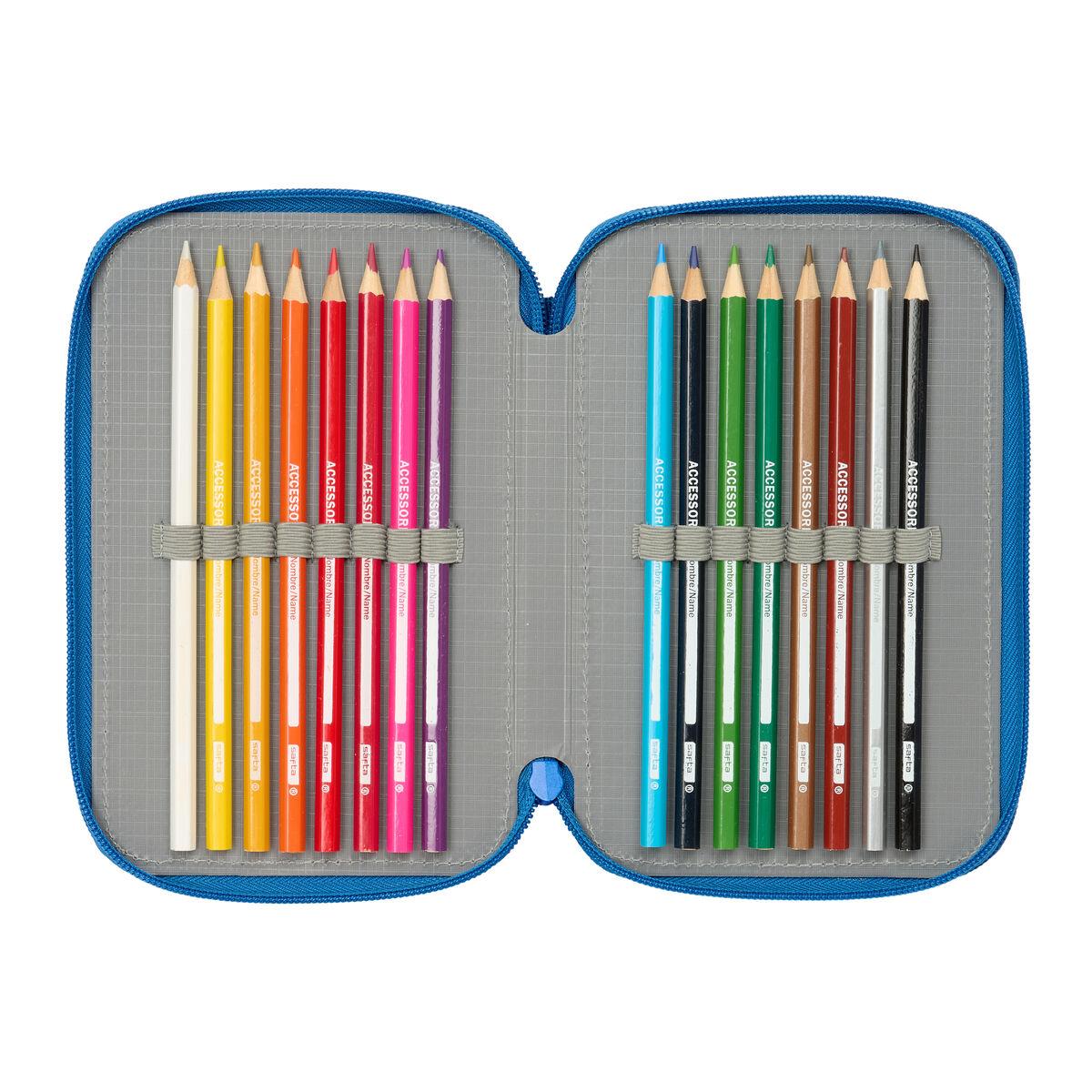 Superman penalhus - Blå, 12,5 × 19,5 × 5,5 cm, 37 dele