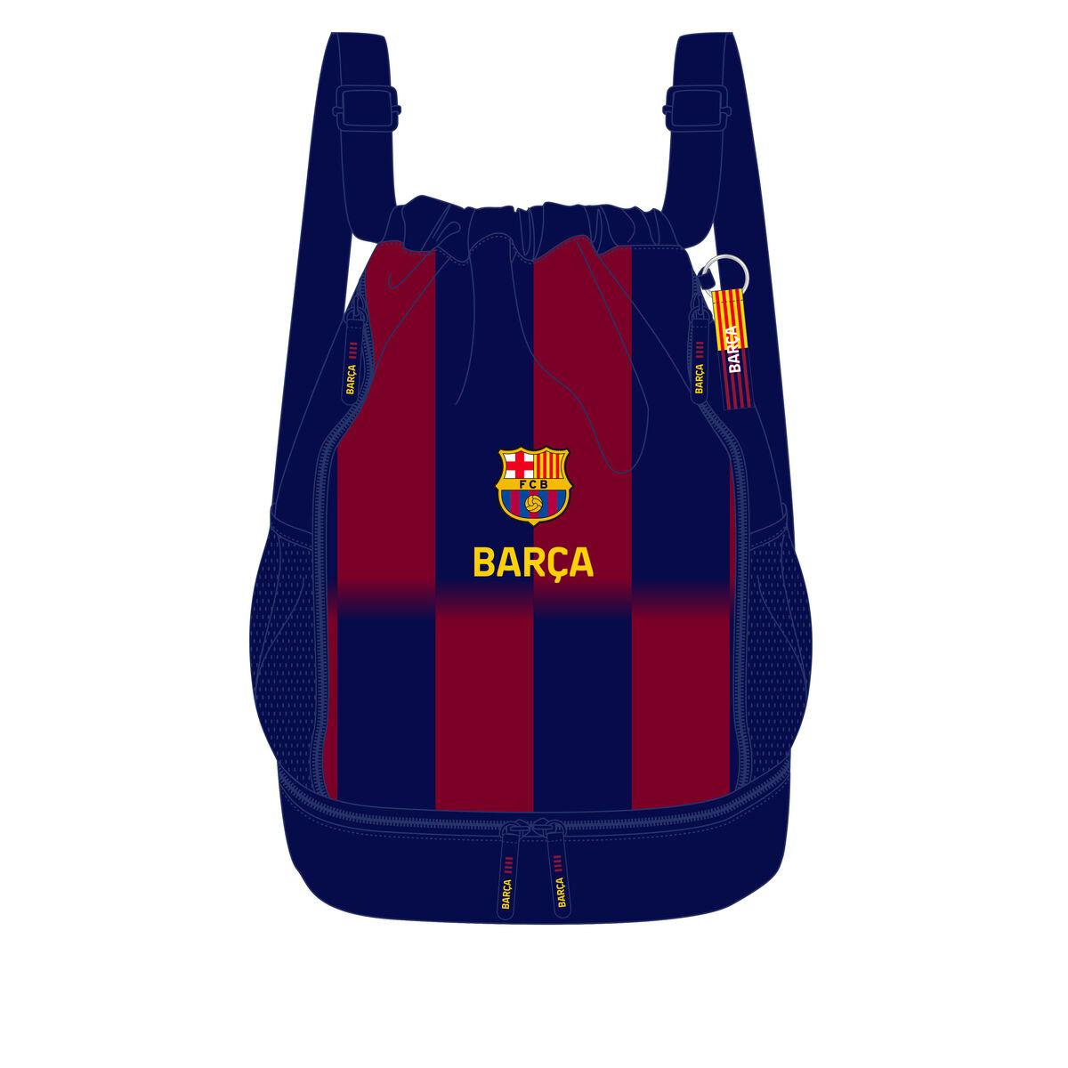Skoletaske F.C. Barcelona - blå/rødbrun, 35 × 40 × 1 cm