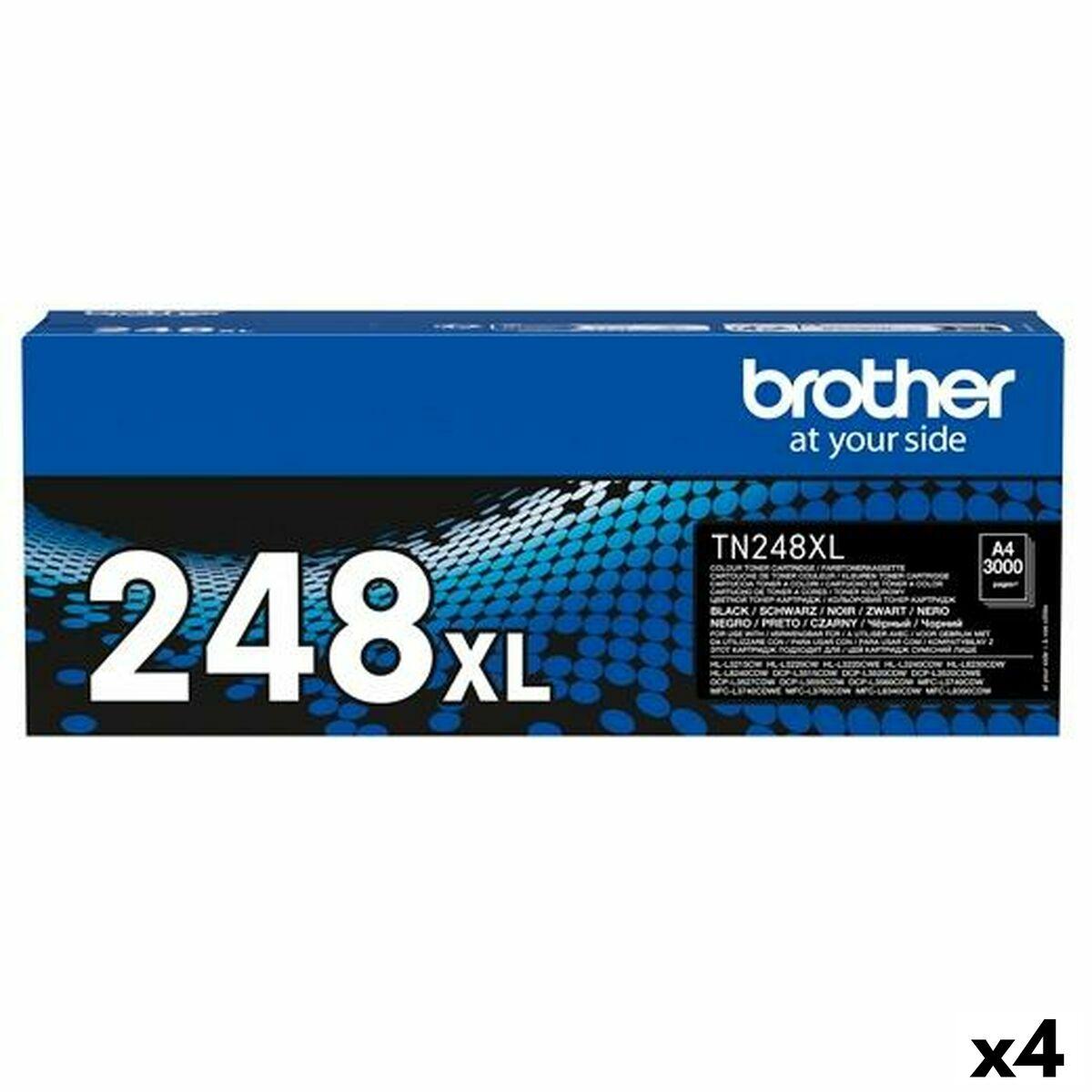 Brother TN248XL sort toner - 4-pak, 3.000 sider pr. patron