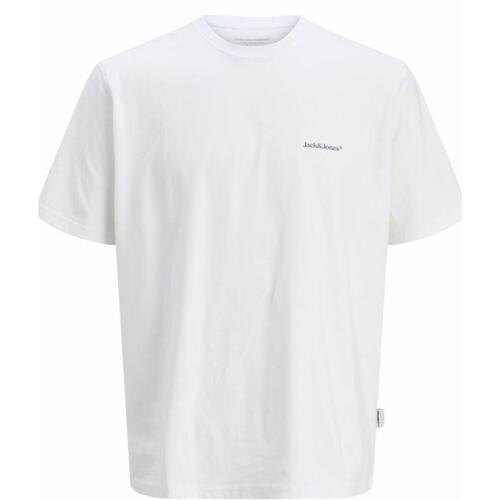 Kortærmet T-shirt til Mænd Jack & Jones JORSPLIT BACK TEE 12272996 Hvid L