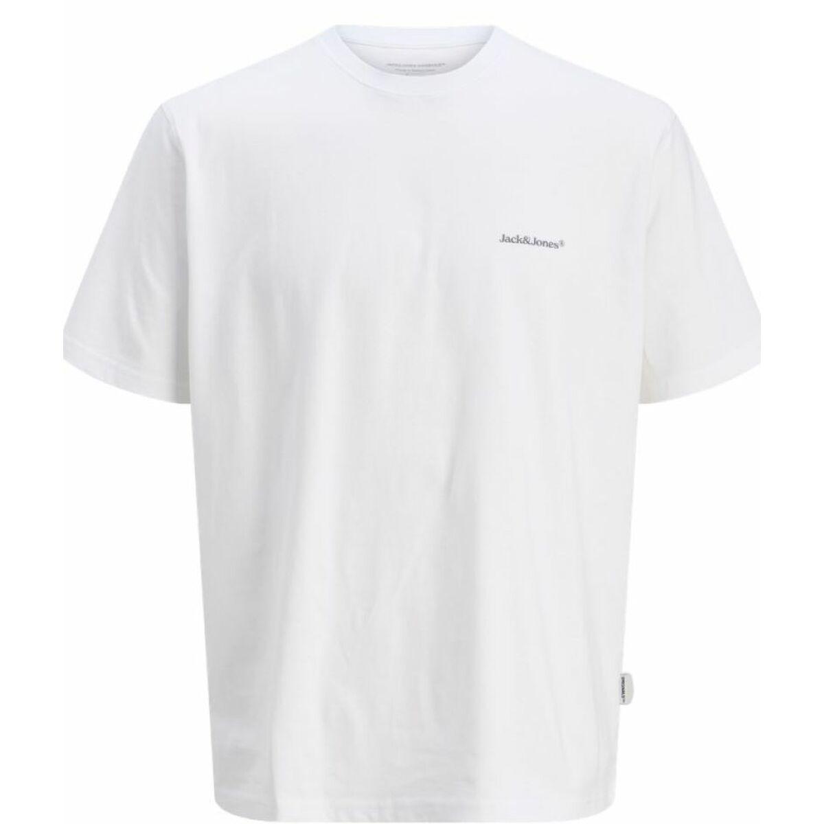 Kortærmet T-shirt til Mænd Jack & Jones JORSPLIT BACK TEE 12272996 Hvid L