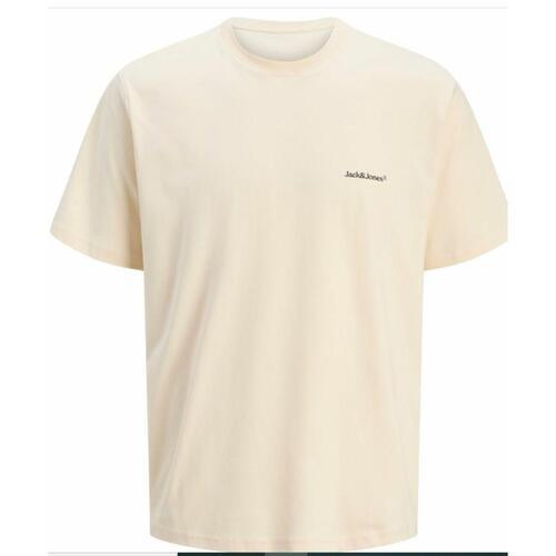 Kortærmet T-shirt til Mænd Jack & Jones JORSPLIT BACK TEE 12272996 Hvid M