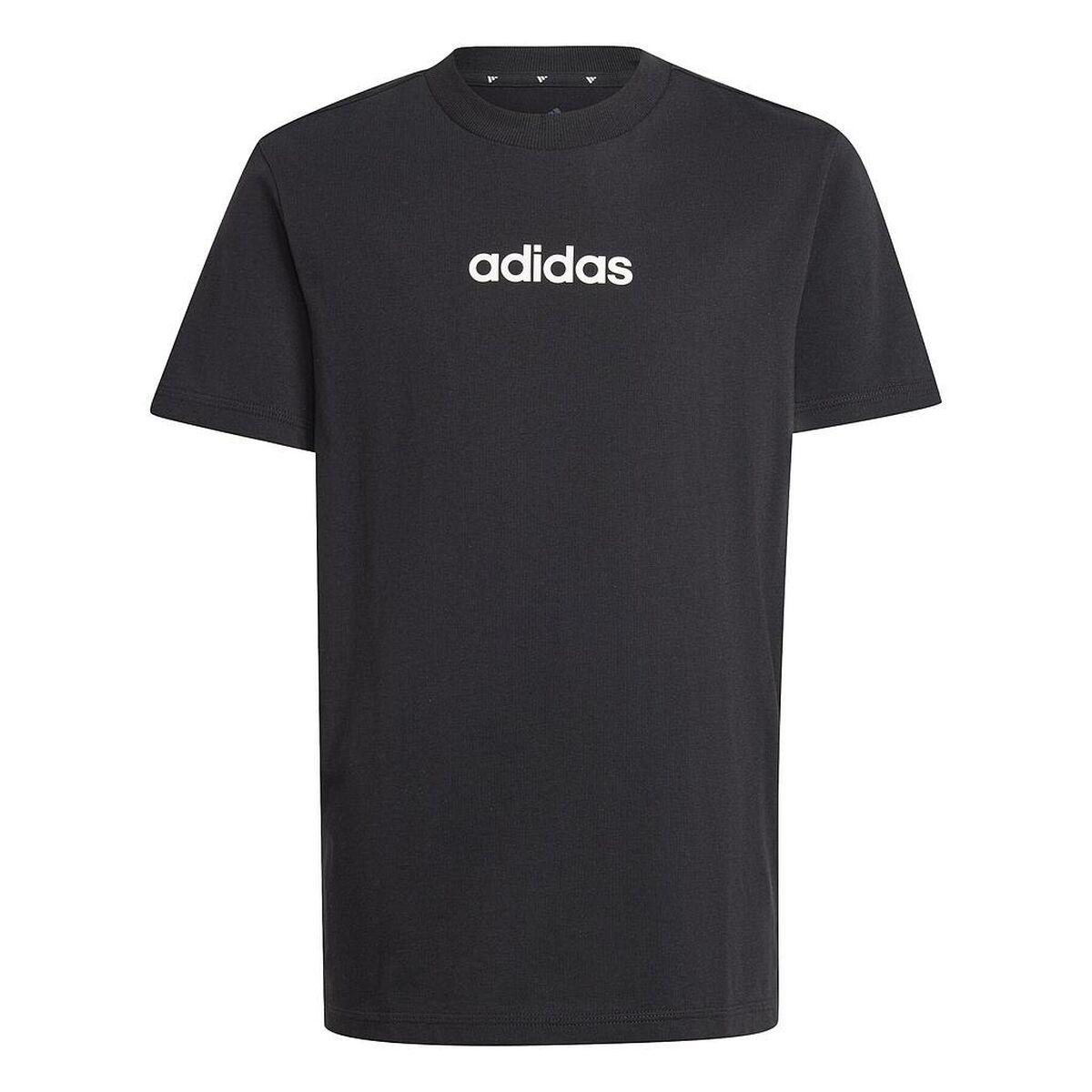 Adidas J LIN TEE kortærmet T-shirt til drenge, sort, 8 år