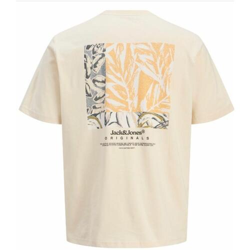 Kortærmet T-shirt til Mænd Jack & Jones JORSPLIT BACK TEE 12272996 Hvid XL