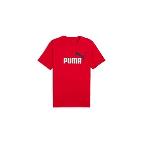 Kortærmet T-shirt til Mænd Puma ESS 2 COLOR No. 1 Logo Tee C/O 684708 11 Rød L