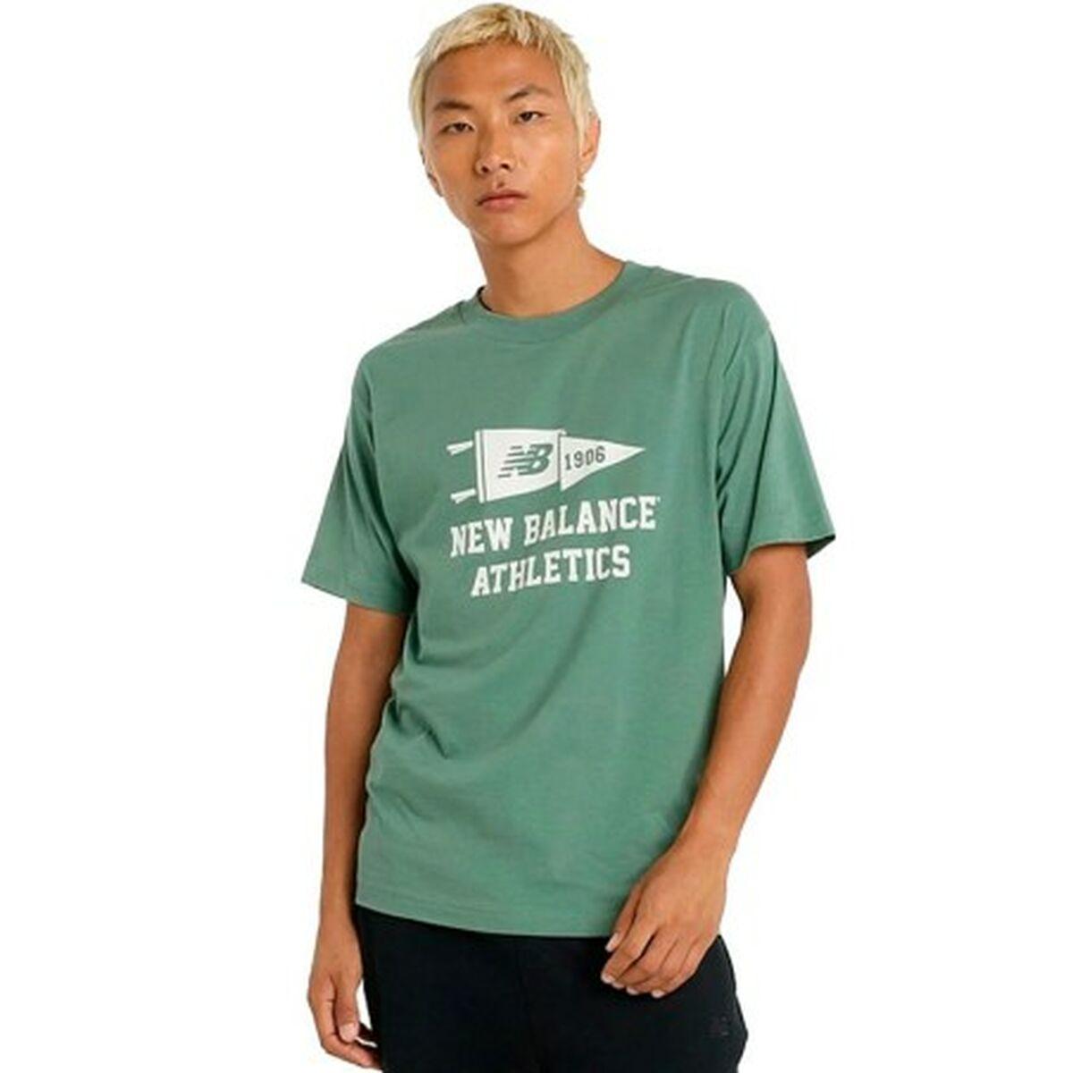 New Balance Varsity Pennant T-shirt til mænd, grøn - XL