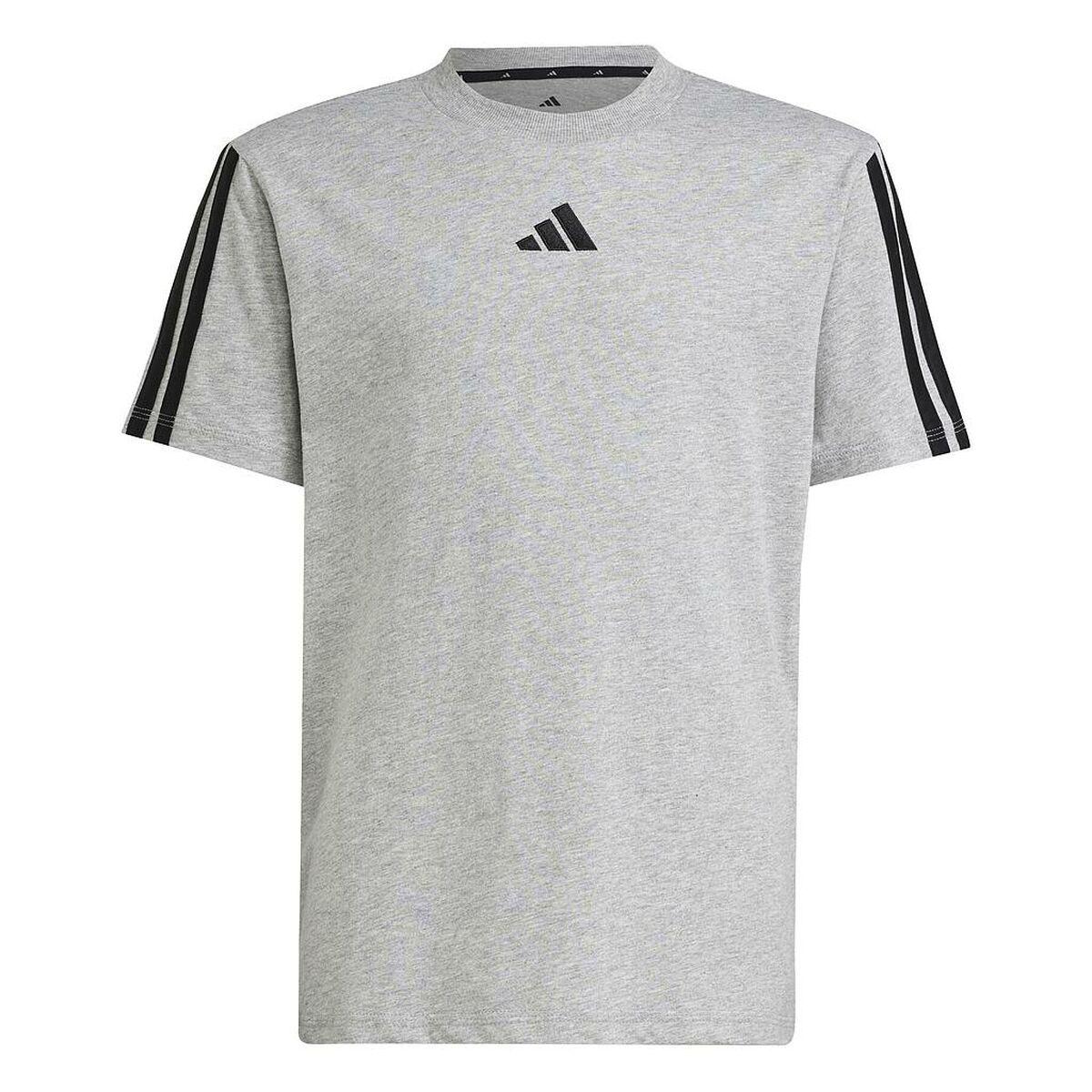 Adidas J 3S TEE kortærmet T-shirt til drenge, grå, 8 år