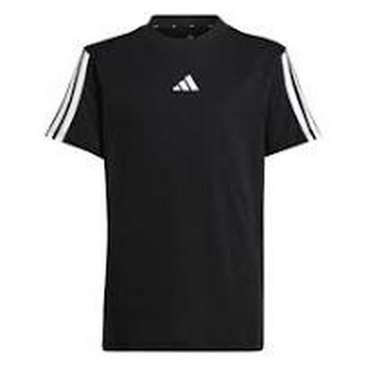 Adidas J 3S TEE 160 kortærmet T-shirt til drenge, sort - 10 år billede