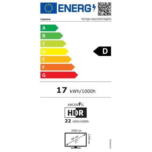 Skærm Lenovo 64B3GAT2EU Wide Quad HD 27"