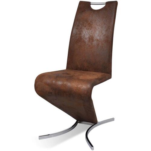 Spisebordsstole 6 stk. kunstlæder brun