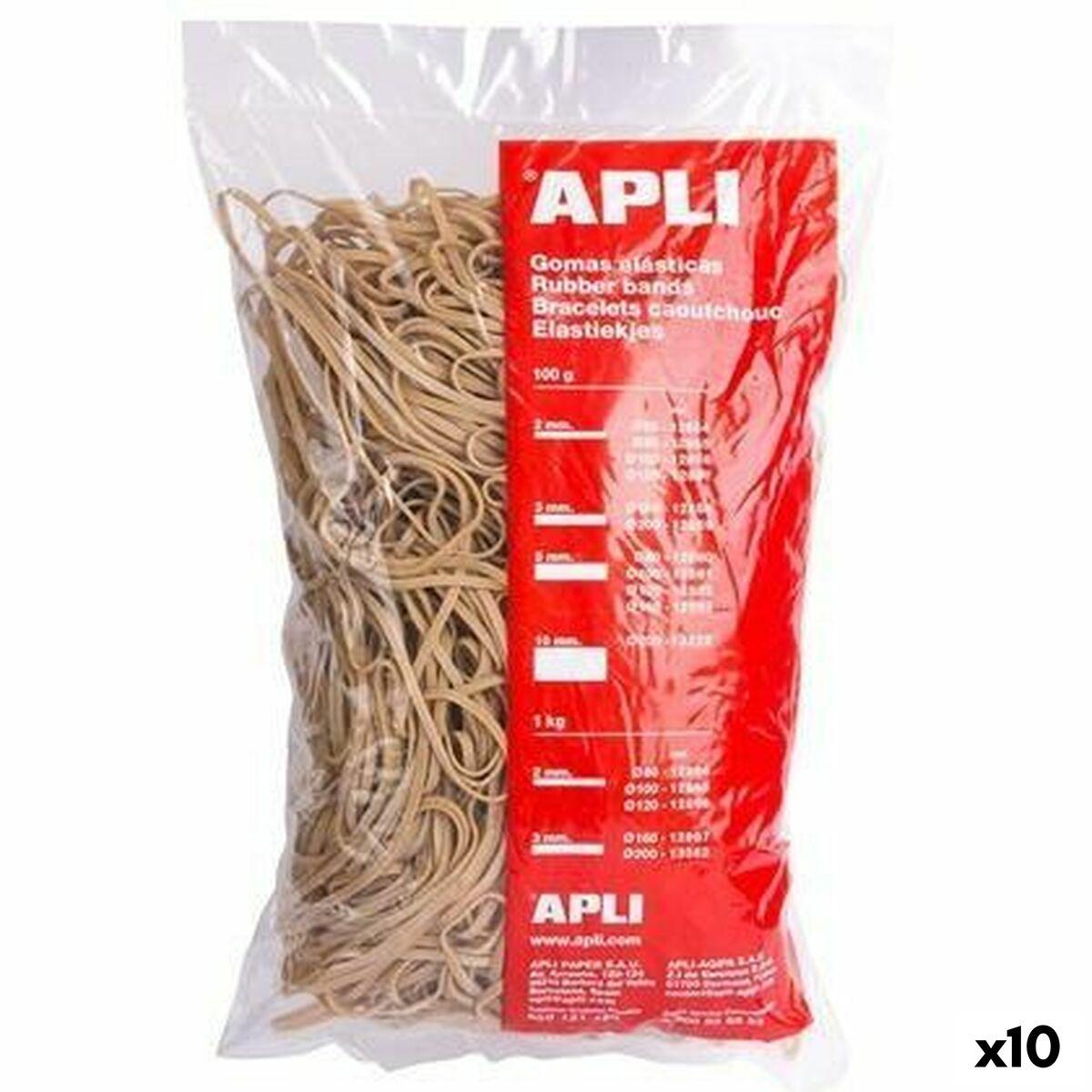 Apli elastikbånd brun 100 × 5 mm - 10 stk.