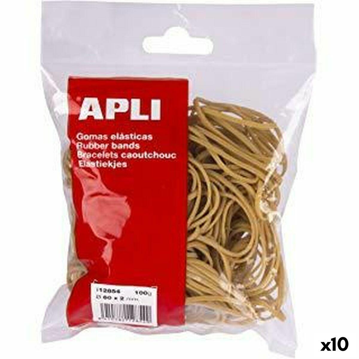 Apli elastikbånd brun 60 × 2 mm - 10 stk.