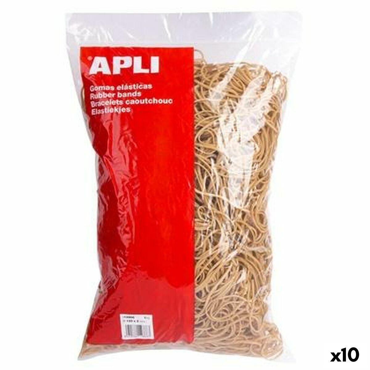 Apli elastikbånd brun 120 × 2 mm - 10 enheder