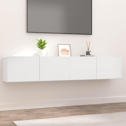 Tv-skabe 2 stk. 80x30x30 cm konstrueret træ hvid (OUTLET A)