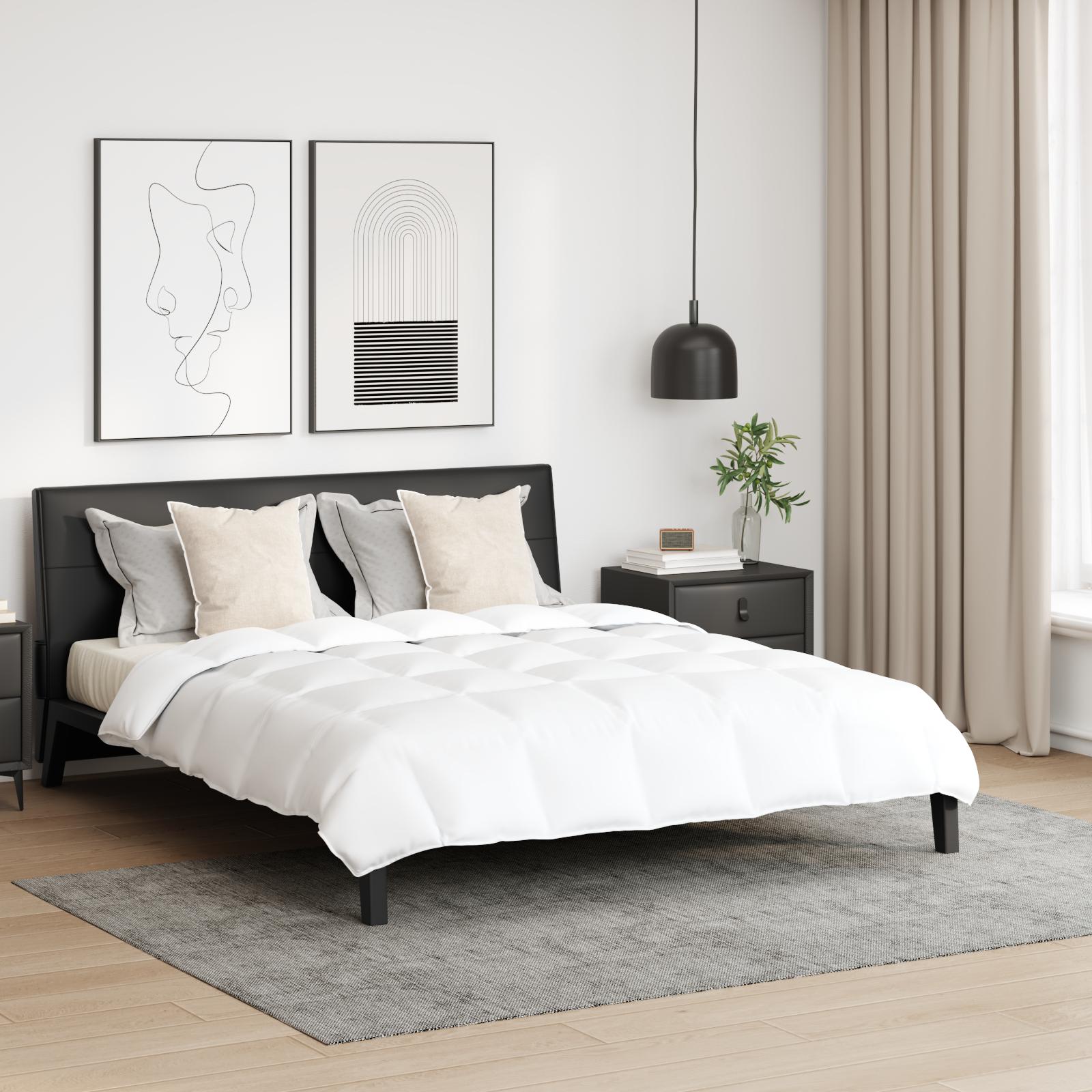 Dyne- og pudesæt 200 × 220 cm - hvid dun/fjer, 3 dele billede