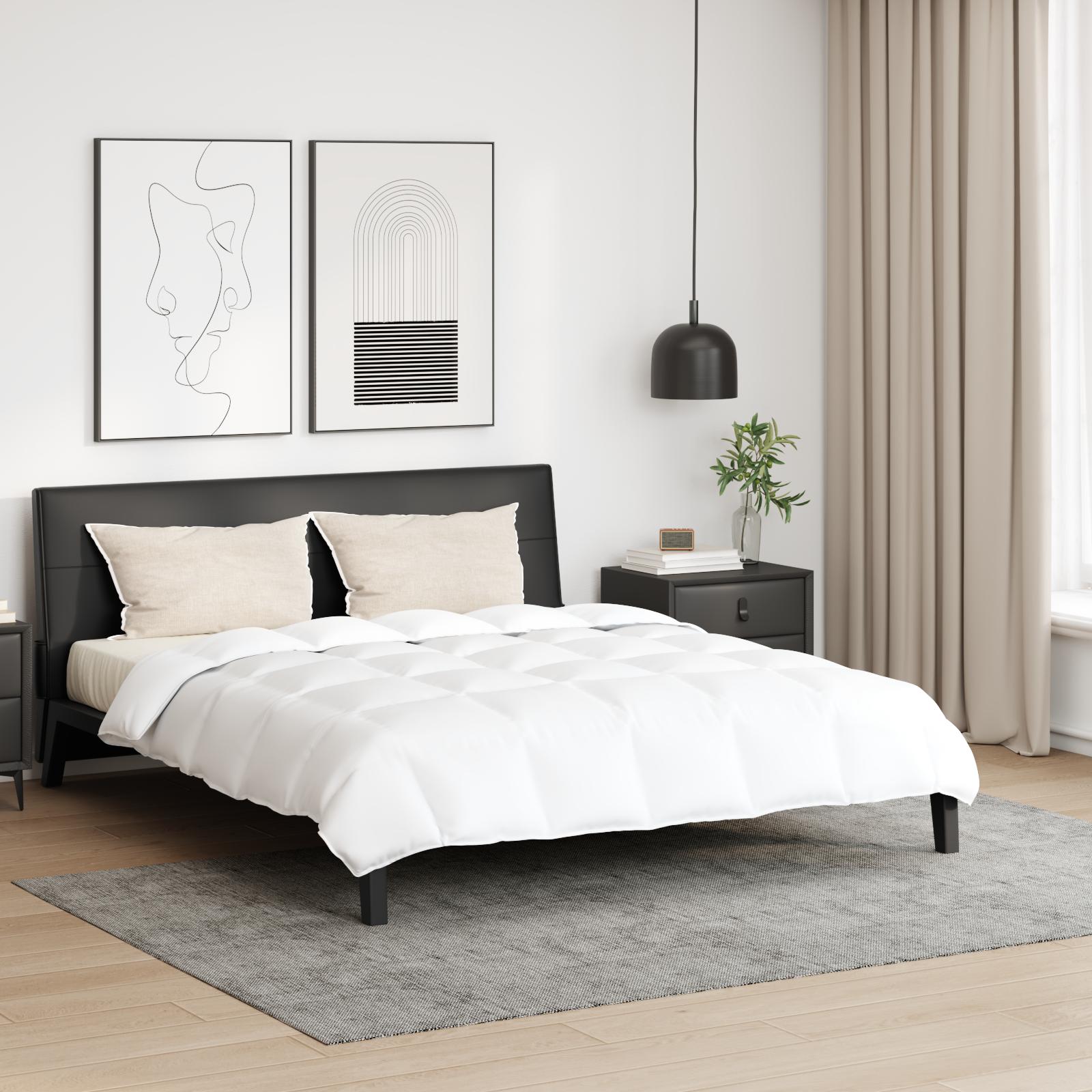 Dynebetræk sæt 240×260 cm med 2 puder - hvid dun/fjer billede