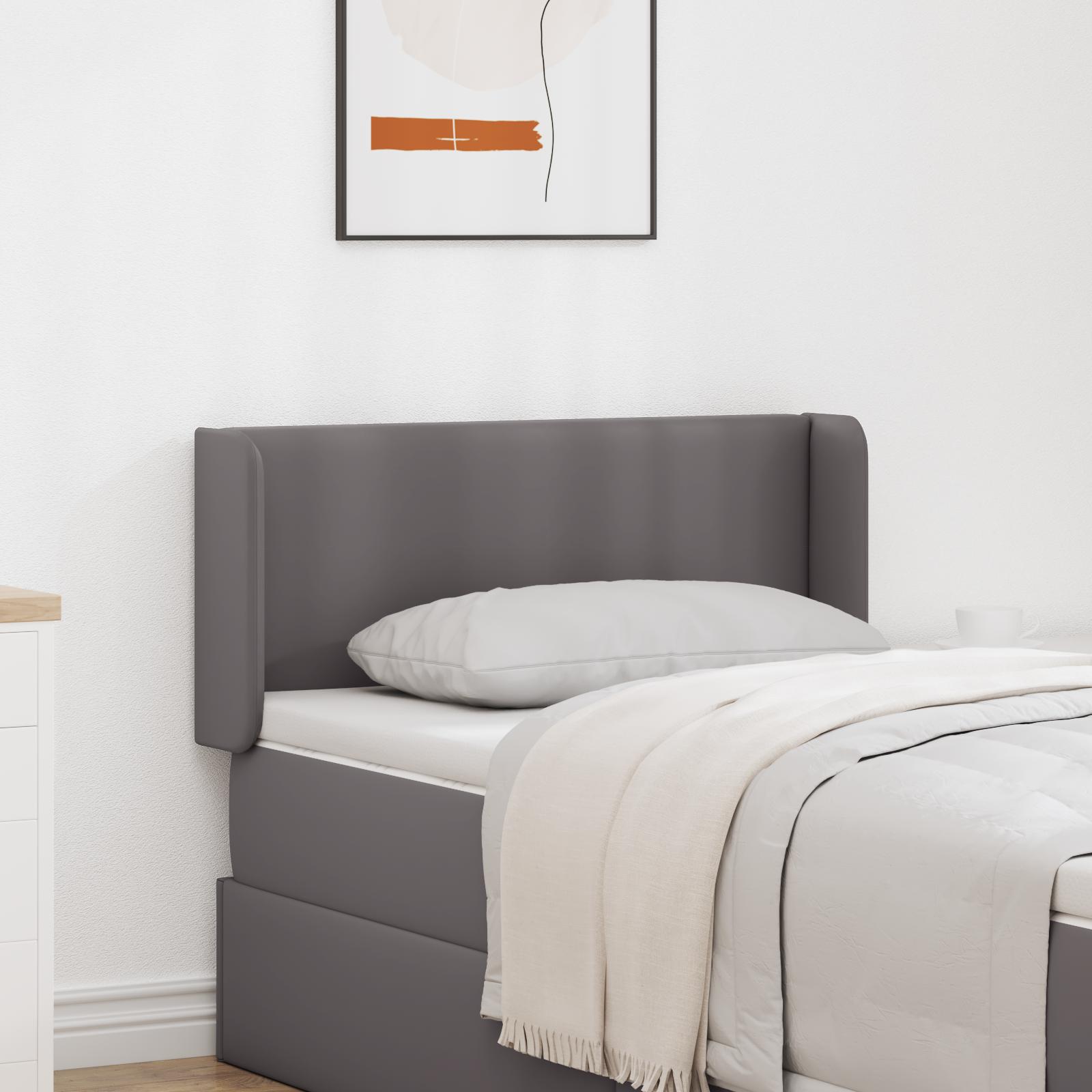 Hovedgærdeører 2 Dele Grå 40 X 16 X 5 Cm Kunstlæder