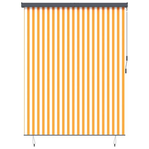 Udendørs Rullegardin Stribet orange og hvid 200 x 250 cm Stof