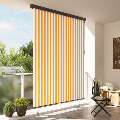 Udendørs Rullegardin Stribet orange og hvid 200 x 250 cm Stof