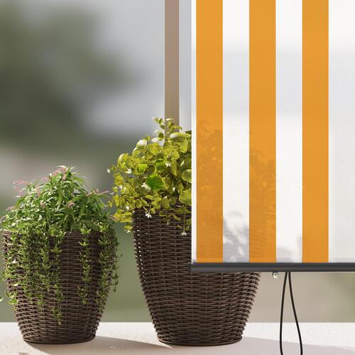 Udendørs Rullegardin Stribet orange og hvid 200 x 250 cm Stof