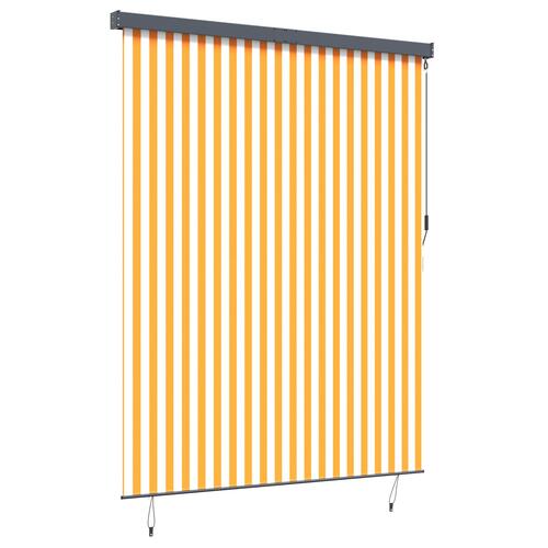 Udendørs Rullegardin Stribet orange og hvid 200 x 250 cm Stof