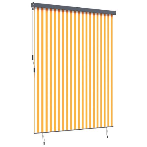 Udendørs Rullegardin Stribet orange og hvid 200 x 250 cm Stof