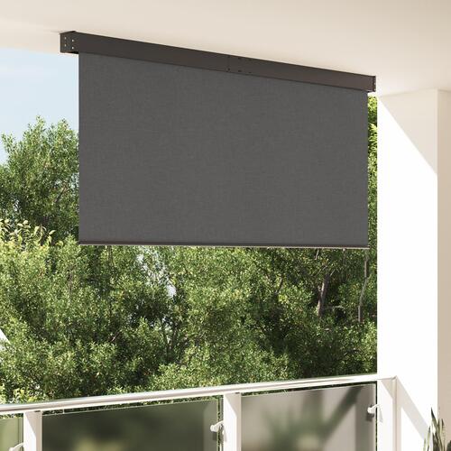 Udendørs Rullegardin Stribet Indstillelig Antracitgrå 220 x 250 cm Stof