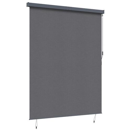 Udendørs Rullegardin Stribet Indstillelig Antracitgrå 220 x 250 cm Stof